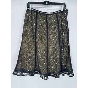 Vtg For Joseph Size 6 Black Lace Skirt Knee Length A Line Whimsigoth Dark Fairy
